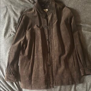 Pronto Uomo Brown Suede Shirt Jacket